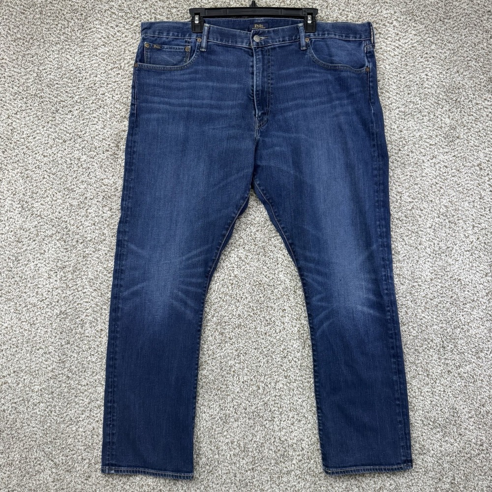Polo Ralph Lauren Jeans Men 42x32 Blue Denim The Varick Slim Straight Grunge Y2K